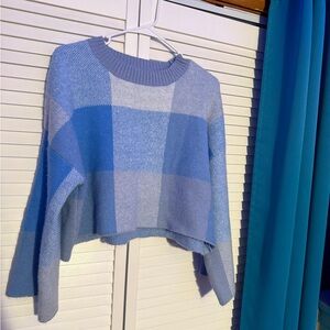 Blue Checkered Women's Sweater